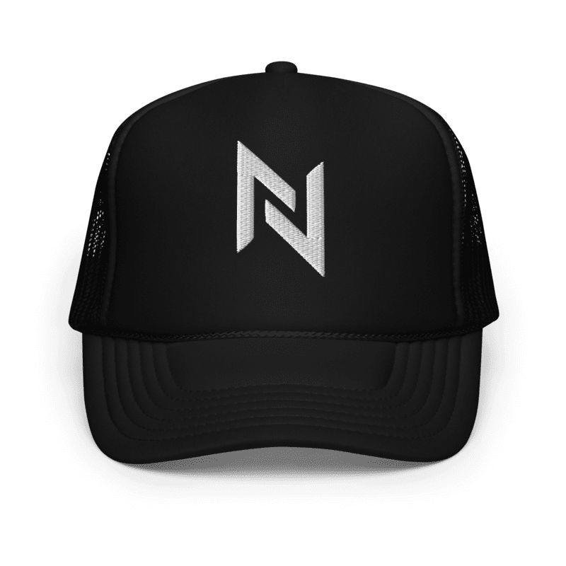 N Logo Meshback Trucker Hat (Black)